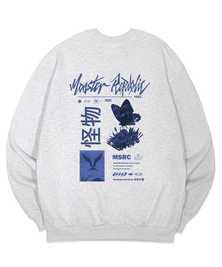 MONSTER REPUBLIC Fly Midnight Blue Sweatshirt Melange Gray