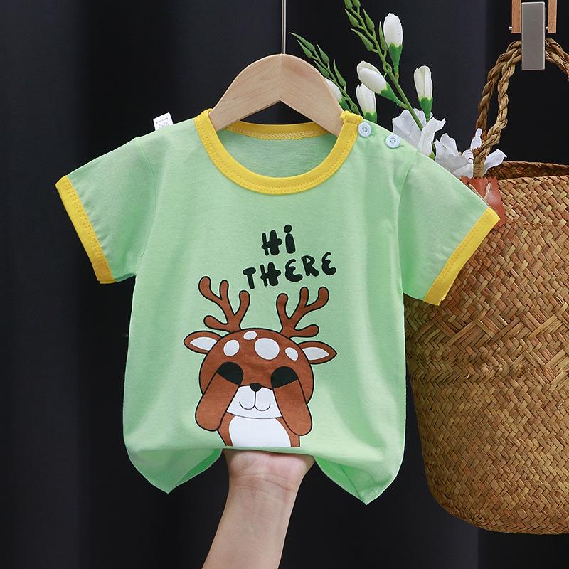 Kinder-Cartoon-Baumwoll-T-Shirt: Kurzärmliges Sommeroberteil für Jungen & Mädchen, Neuer koreanischer Stil