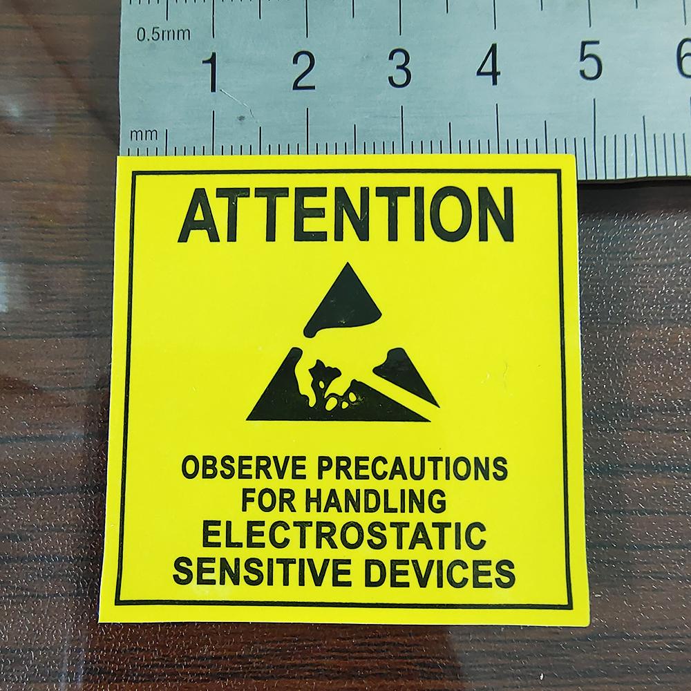 100pcs CAUTION STATIC SENSITIVE DEVICES Electronics Products Safety Warning Label Static-free Workstation Reminder Sticker
