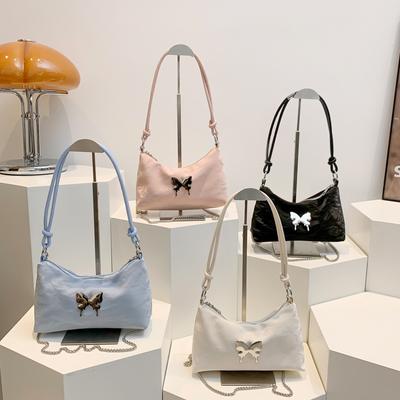 Simple Underarm Bag Beautiful One-shoulder Women's Bag Spring and Summer New Korean Style Hand-held Fashionable Bow Bag for Women