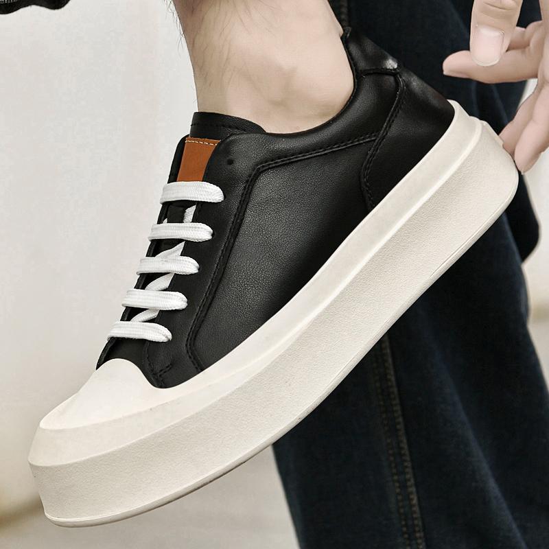 Fashion Genuine Leather Board Shoes Thick Soled Classic Casual Style Fashion Party Trendy Youth Versatile Shoes Casual Luxurious