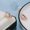 Trend Hohle Blume Ohrringe Roségold Farbe Mikro Wachs Einlage Natürlicher Zirkon Hängeohrringe Für Frauen Vintage Schmuck