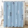 Modern Bathroom Shower Curtain Nordic Forest Print Pattern, Waterproof Fabric, Easy Cleaning, Room Decor Accessories For Home Ba