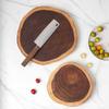 Acacia Wood Chopping Board & Tea Tray - Baby Food & Fruit Cutting, Decorative Photography Prop