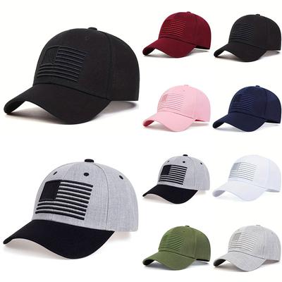 Cappellino da Baseball in Cotone alla Moda Uomo Cappello da Papà Ricamo Bandiera Americana Cappelli Hip Hop Cappellini Sportivi da Camionista Gorras