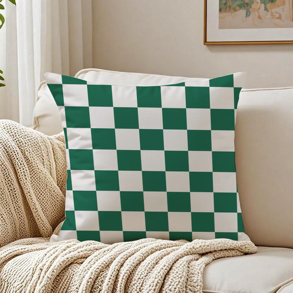 Fashion Checkerboard Plaid Classic Trendy Textile Cushion Cover Pillowcase Antidustmite Living Room Sofa Decor Cushion Room