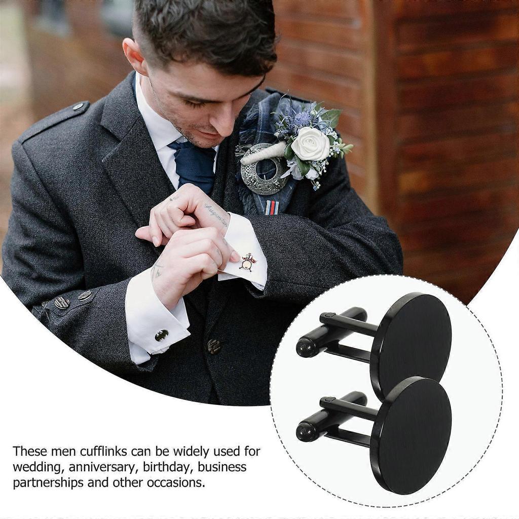 Stainless Steel Cuff Links Suit Cufflinks for Decoration 5Pairs Round Shape