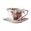 Ceramic Coffee Mug Milk Teaware Floral Pattern Coffeeware Smooth Tea Cups and Saucers Set Teacup