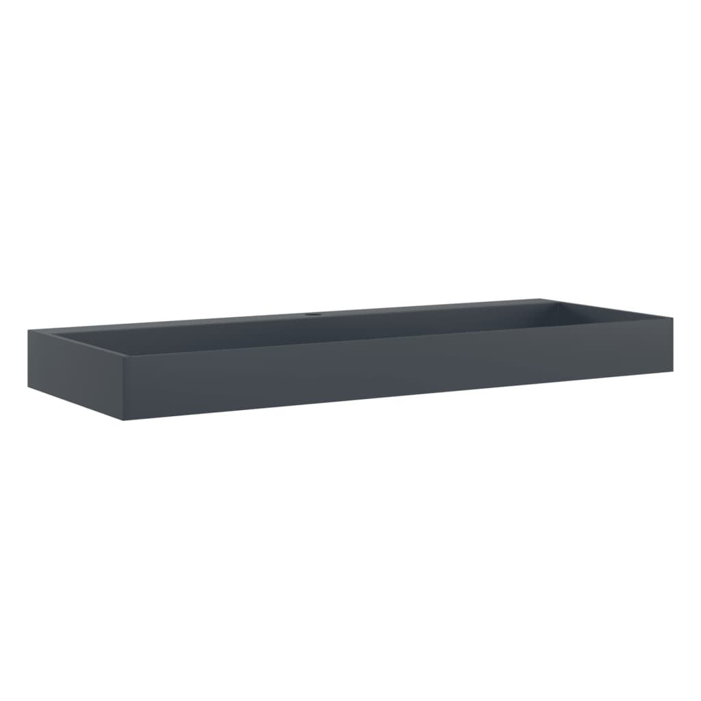 Vidaxl Sink, 120X46X11 Cm, Mineral Composite/Marble, Anthracite