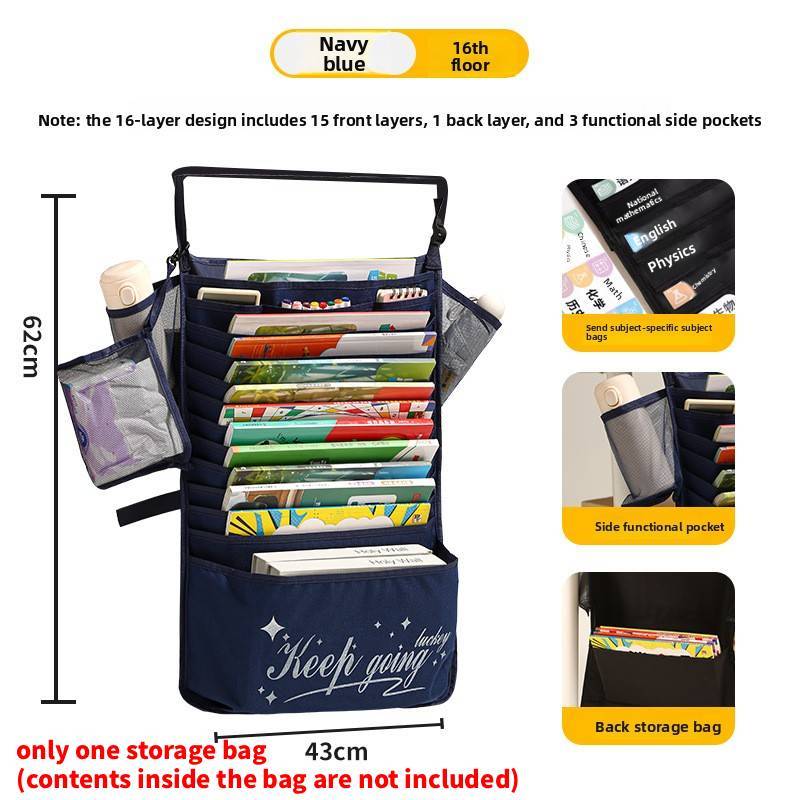 Oxford Cloth Multilayer Wall Mount Organizer With Hanging Design For Classroom And Home Storage