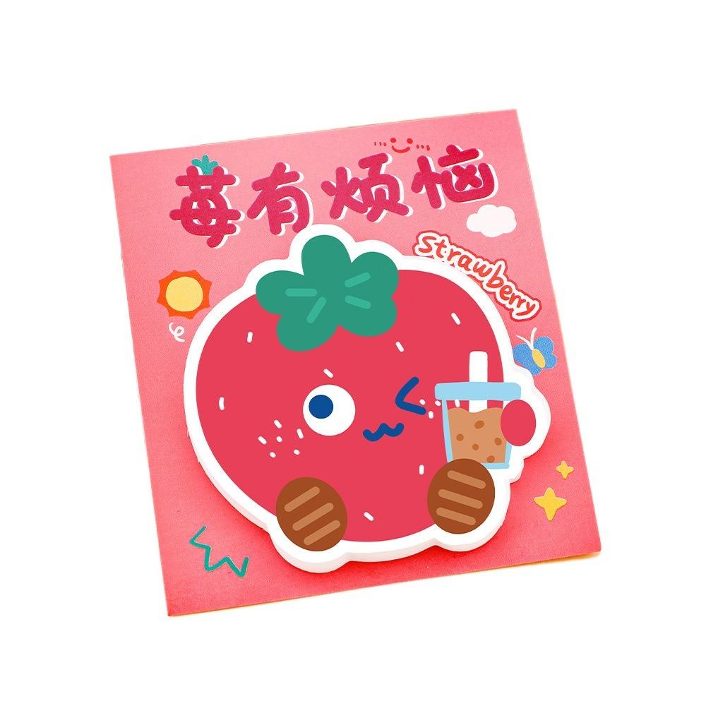 

30Pcs/Set Paper Thickness Fruit Text Stickers Paper Not Easily Damaged Notes Notepad Strong Viscosity Sticky Notes Student