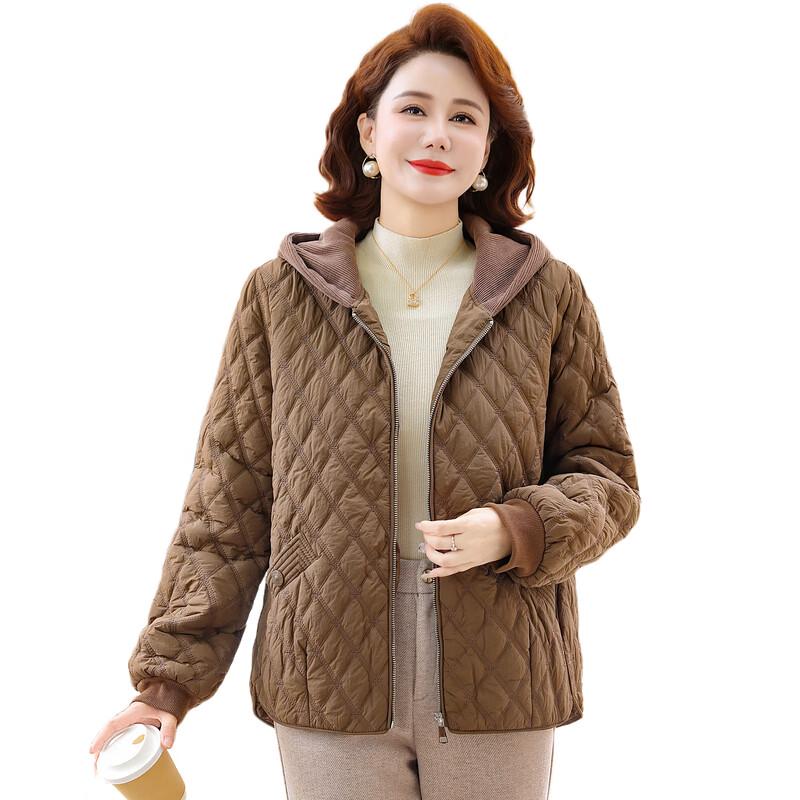 Ronghua Mid-Aged Women's Loose Fit Hooded Winter Padded Coat