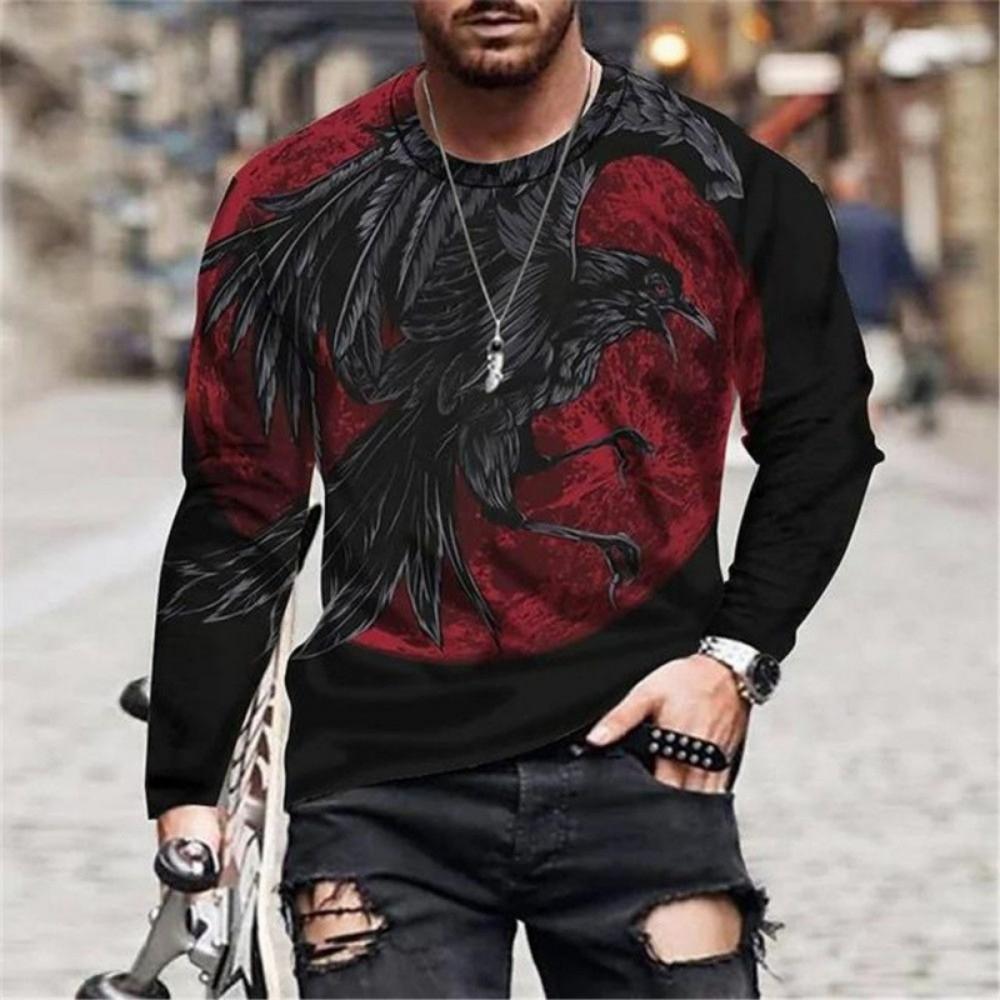 Stylish Poker Ace Diamond Print Long Sleeve T-Shirt, Trendy Casual Wear