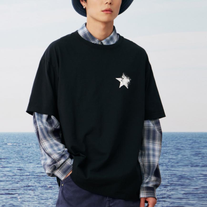 New Converse Chuck Taylor All Star SS25 T Shirt Unisex Black 10028730-A02