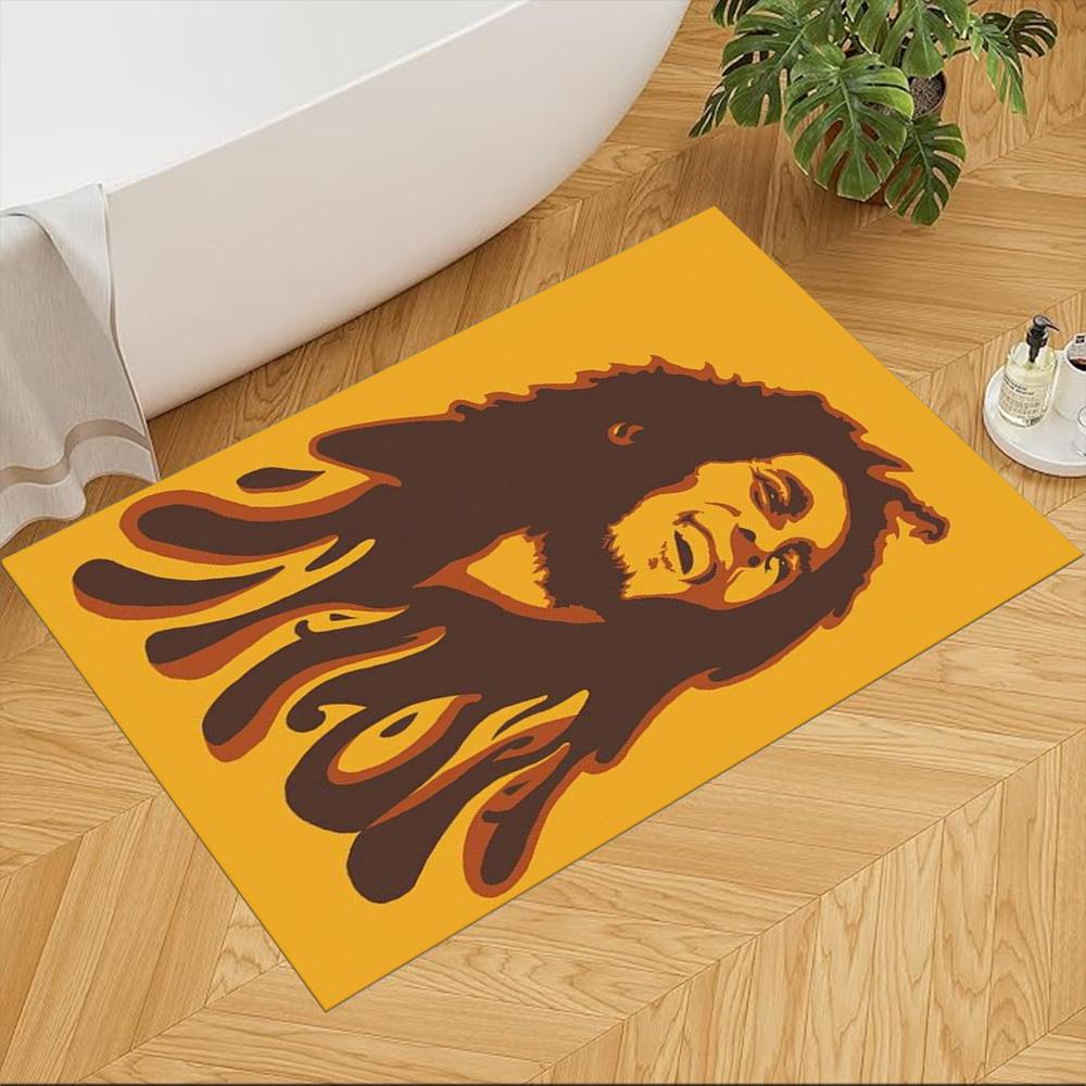 Bob Marley Area Rug Design for Entryway Outdoor Living Rooms Playrooms Anti-slip Rug Decorate Offices Perfect Gift for Women/Men