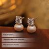 Banyan Tree Zircon Pearl S925 Silver Earrings for Women - Stylish Commuter Jewelry Trend