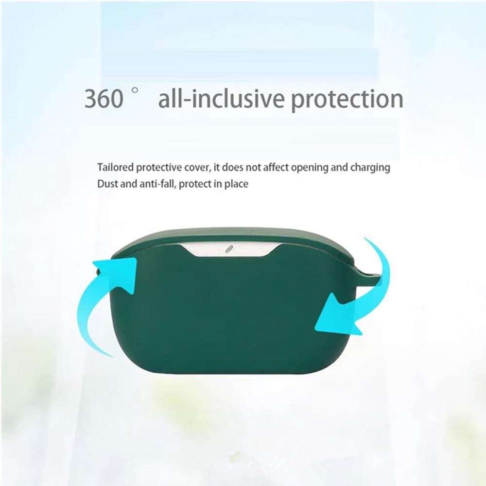 For JBL Wave Buds 2 Silicone Case with Anti Lost Buckle Bluetooth-compatible Earphones Protective Cover