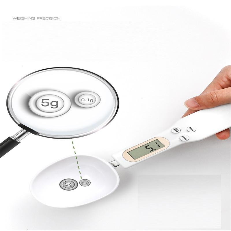 Bilancia Cucchiaio Portatile Cucchiaio Misuratore Elettronico da Cucina Display LCD Peso Altamente Accurato Cibo 500g/0.1g Strumenti di Pesatura per Erbe da Forno