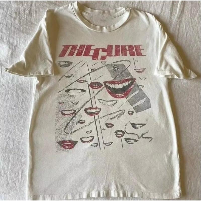 Unisex The Cure Grafik T-Shirt Herren Damen Retro Rundhals Kurzarm Vintage Locker Sommer Lässig Streetwear Post Punk Band Fan T-Shirt Oberteil