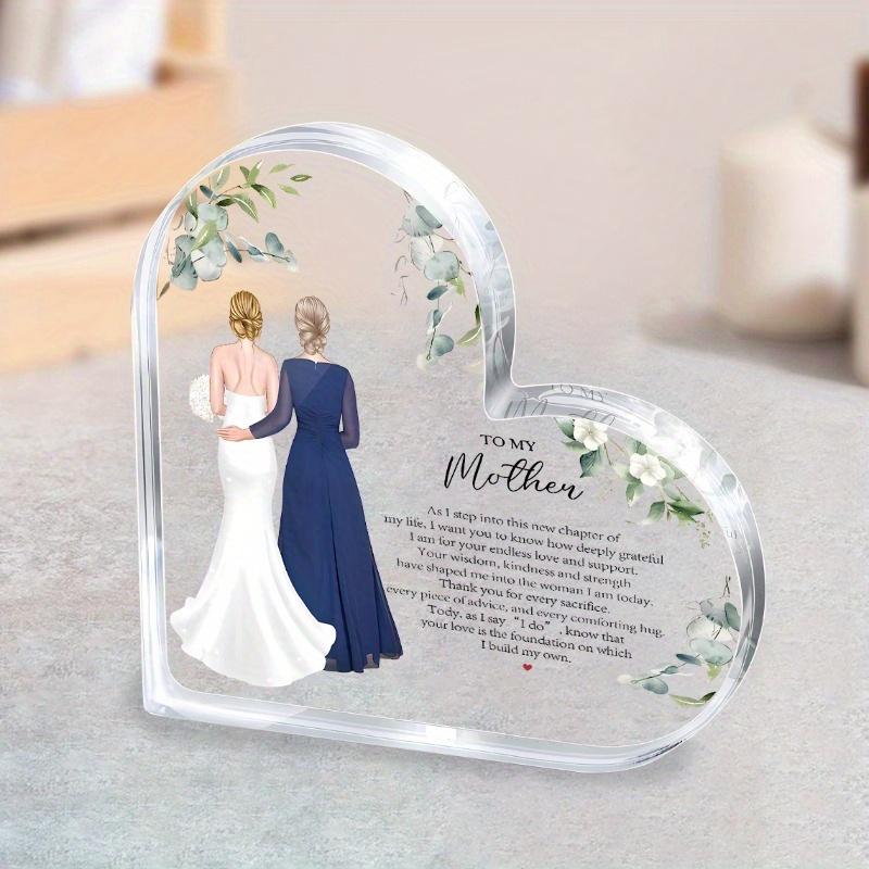 

Love Token, Cherished Mom Gift - Heart-Shaped Acrylic Keepsake for Bride & Groom s Mother, Perfect Wedding Thank You Present, Nurseries, Home Desk Li 10*10cm