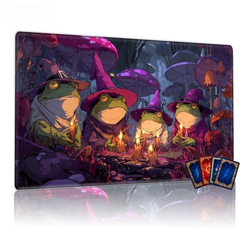 Fantasy Frog Pattern Magic Party Game Mat Durable Rubber For Mtgtcg Games 35x60cm Mouse Pad Offices Desk Mats Friendly Design