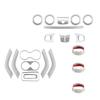 For Jeep Wrangler JK 2007-2017 Interior Trim Cover Kit 21Pcs Car Decoration Silver