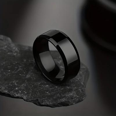 Stainless Steel Ring Classic Black Golden Coppery Glossy Men Rings