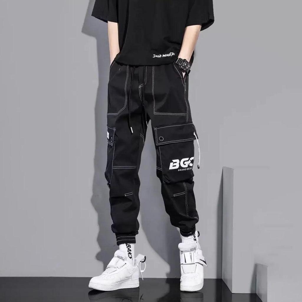 Arbeitskleidungshose Herren Sport Buchstaben Lässige Leggings Cool Seide Baumwolle Lange Hose