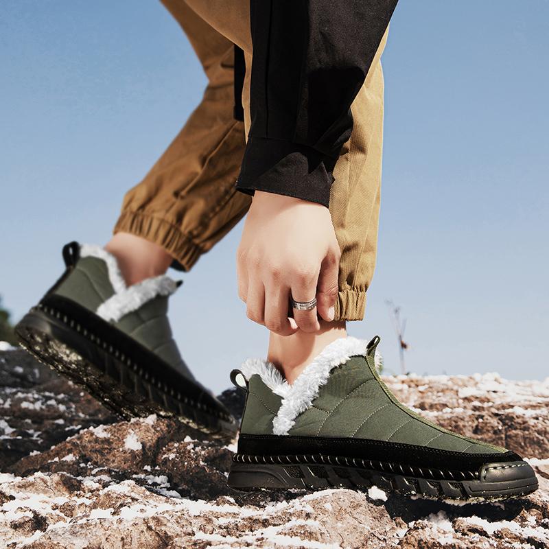 Winter Men's Outdoor Snow Boots Warm Plush Shoes Plus Size 39-46