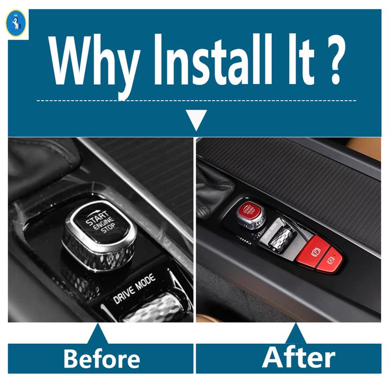 Metal START ENGINE STOP Button Sequin Decoration Cover Trim Car Styling Accessories Fit For Volvo XC60 S60 XC90 S90 V90