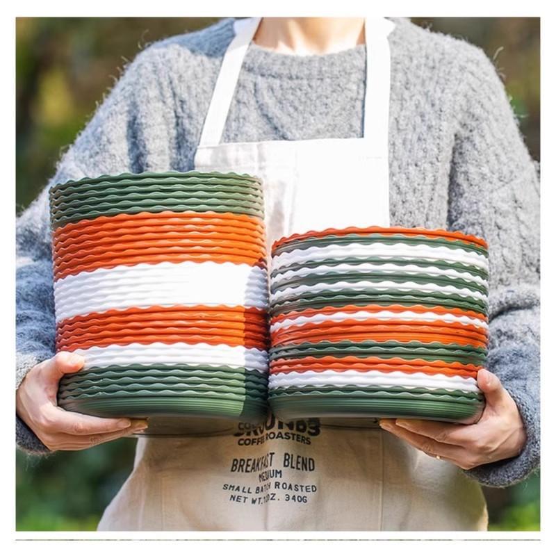 Thickened Round Plastic Flower Pot Tray with Raised Sides