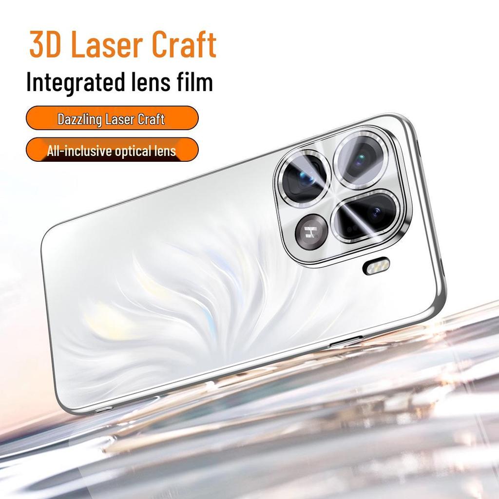 Mermaid Princess Electroplated Phone Case for OPPO Find X9 Pro, Light Luxury, Full Lens Coverage, Anti-Drop, Reno14 Hard Shell