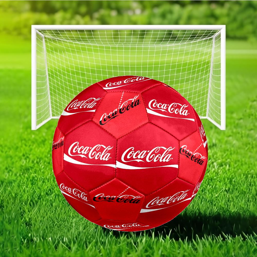 Coca-cola Artwork Design Soccer Ball Size 5 Soccer Ball, Machine-stitched, Durable, Suitable for Training and Matches Fan Gift