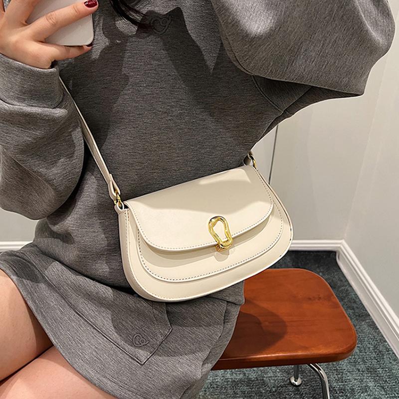 French Retro Women's One Shoulder Bag  Autumn New Versatile Crossbody Bags Texture Leather Underarm Bag Luxury Party Handbag