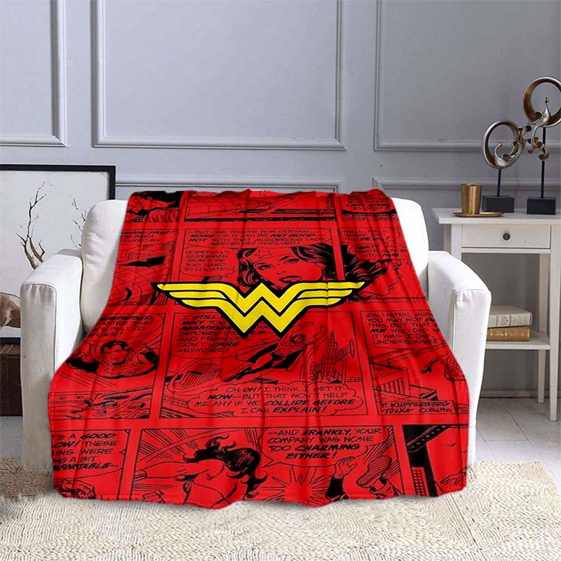 The New Wonder Woman Print Blanket Is a Warm and Comfortable Flannel Blanket, Suitable for Bedrooms, Sofas, Beds, Chairs, Picnic