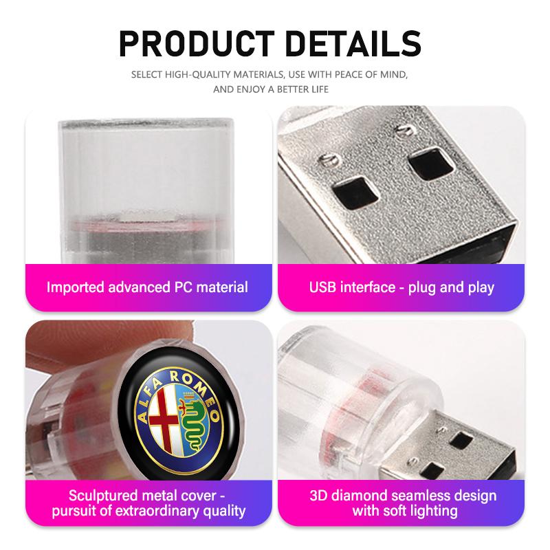 2026 Hot Alfa Romeo For Alfa Romeo Mini USB LED Car E Light Auto Interior Atmosphere Light Emergency Lighting Light 159 Giulietta