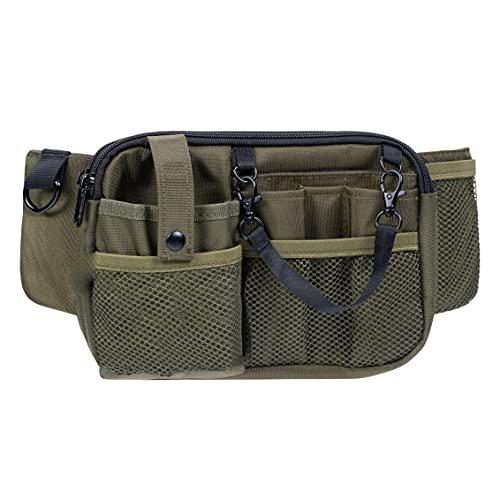 

Heavy Duty Oxford Nurse Waist Bag with Adjustable Strap - Medical Tools Organization Pouch for Doctors Unisex Work Utility Belt 23x15cm зелений