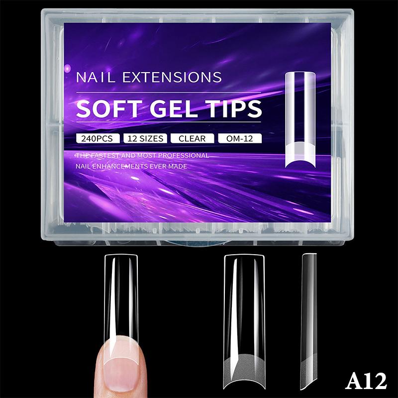 Luxury False Nail Tips Soft Gel Fingertip Semi-matte Capsules Almond French Coffin Full Cover Artificial Fake Nails Extension
