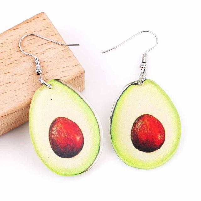 Trendy Funny Fruit Vegetables Acrylic Women's Drop Earrings Cute Strawberry Watermelon Lemon Cherry Dangle Earring Party Jewelry