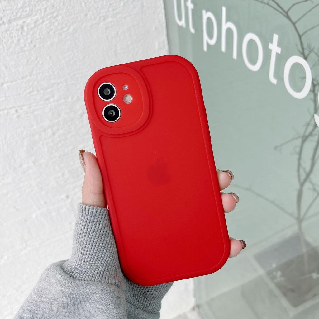 Lammleder Materialhülle für IPhone 16 Big Eyes Mattierte Gerillte Leder Handyhülle für IPhone 13 Schutzhülle