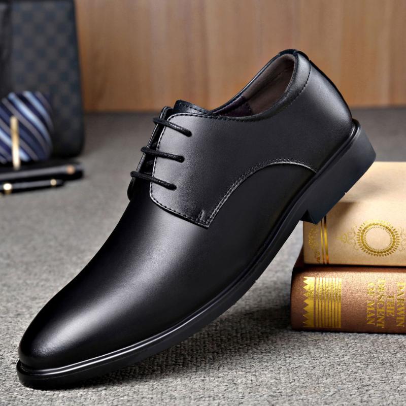 

Кожаные мужские деловые туфли на шнуровке из кожи, мужские низкие туфли в корейском стиле для поездок на работу 43