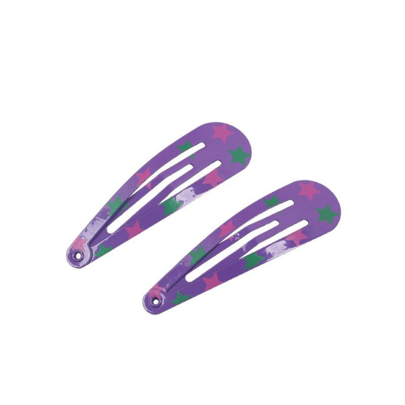 Korean Style Printed Snap Clips: Fashion Hair Accessories for Children