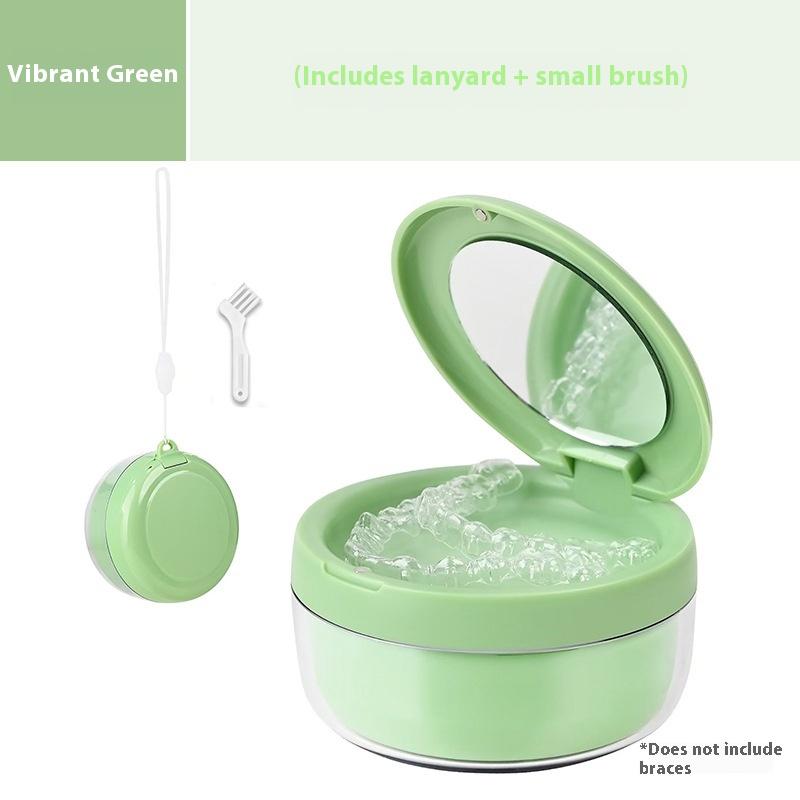 Double Layer Retainer Braces Storage Box Soaking Invisible Teeth Denture Cleaning Tooth Portable Storage Case