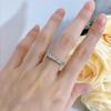 OEVAS 100% 925 Silver Full Square High Carbon Diamond Rings For Women Sparkling Wedding Party Fine Jewelry