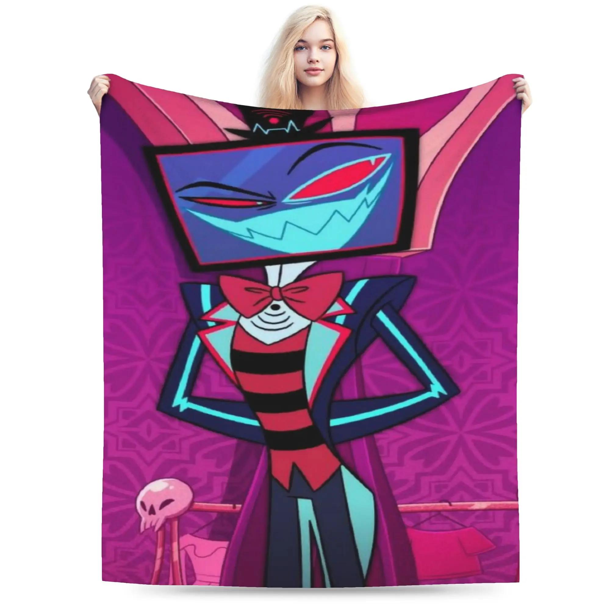 Hazbin Hotel Alastor Vox  Stuff Blanket Soft Velvet Throw Blanket Comfortable Bedding for Sofa Couch Bed 40x50inch 101x127cm