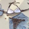 2025 Leopard Print Lace-Up Sexy Bikini: Women's European & American Swimwear