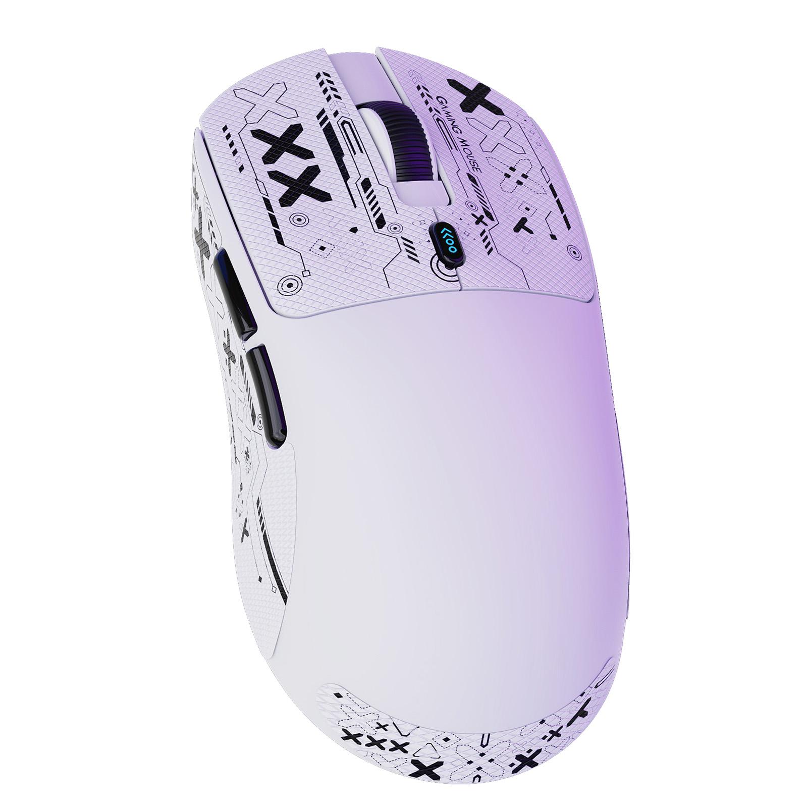 

T68 Lightweight Mouse with 3 Modes Connectivity 2.4G BT Wired 6 Adjustable Speeds for Gaming Work белый
