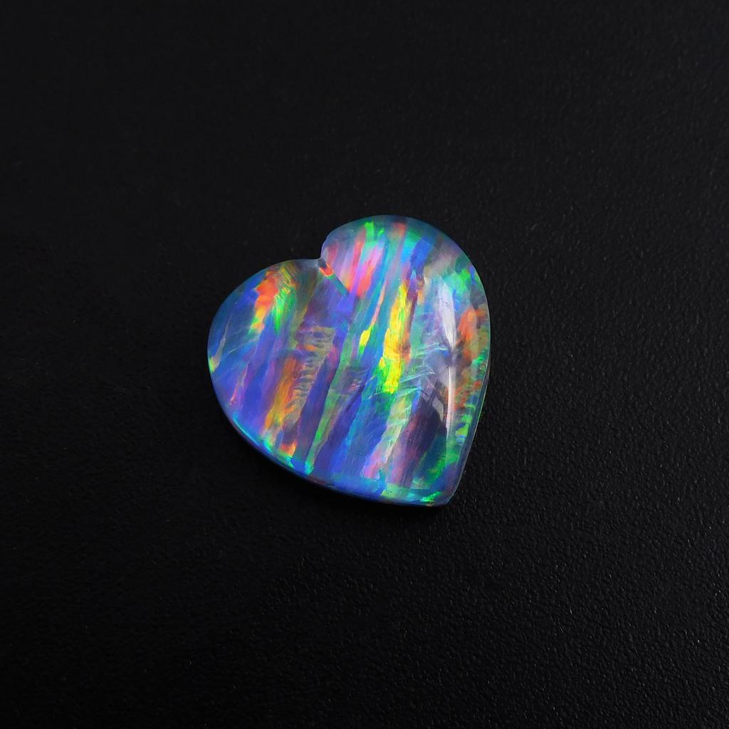 Lab Created Opal Heart 5.65 Ct Beautiful Certified Loose Gemstone