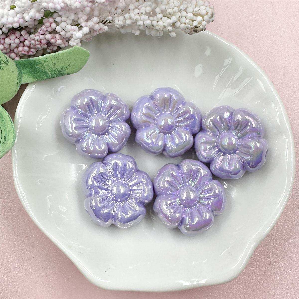 

Бисерные материалы Цветение сливы УФ-покрытие DIY Ювелирные аксессуары Рассыпные бусины 5 шт. Ювелирный акрил Для изготовления браслетов, серег Аксессуары фиолетовый