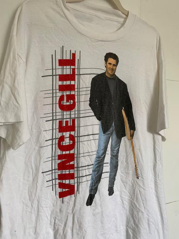 Vtg Vince Gill Country Music Cotton White S-5XL Unisex Shirt Unisex T-Shirt S